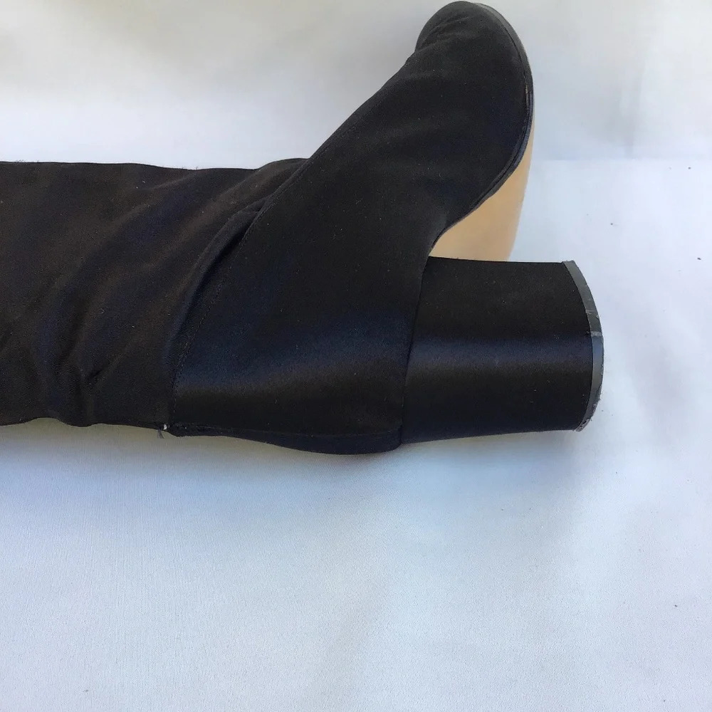 Halston Women’s Black Knee High Chunky Heel Boots Size 9M - Picture 12 of 14